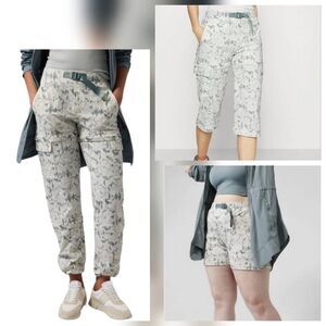 Athleta womens Sz 10 convertible hike pants etheral bloom magnolia white